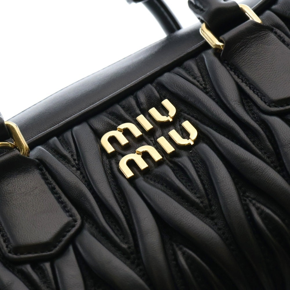 miumiu(ミュウミュウ) アルカディ マテラッセ ラージ 2WAY ハンドバッグ ショルダーバッグ ブラック レザー