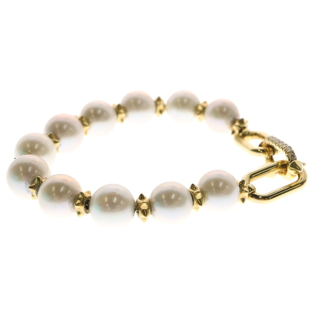 TIFFANY&Co(ティファニー) タイタン by ファレル ウィリアムス ダイヤ パール チェーンブレスレット K18YG イエローゴールド/ホワイト