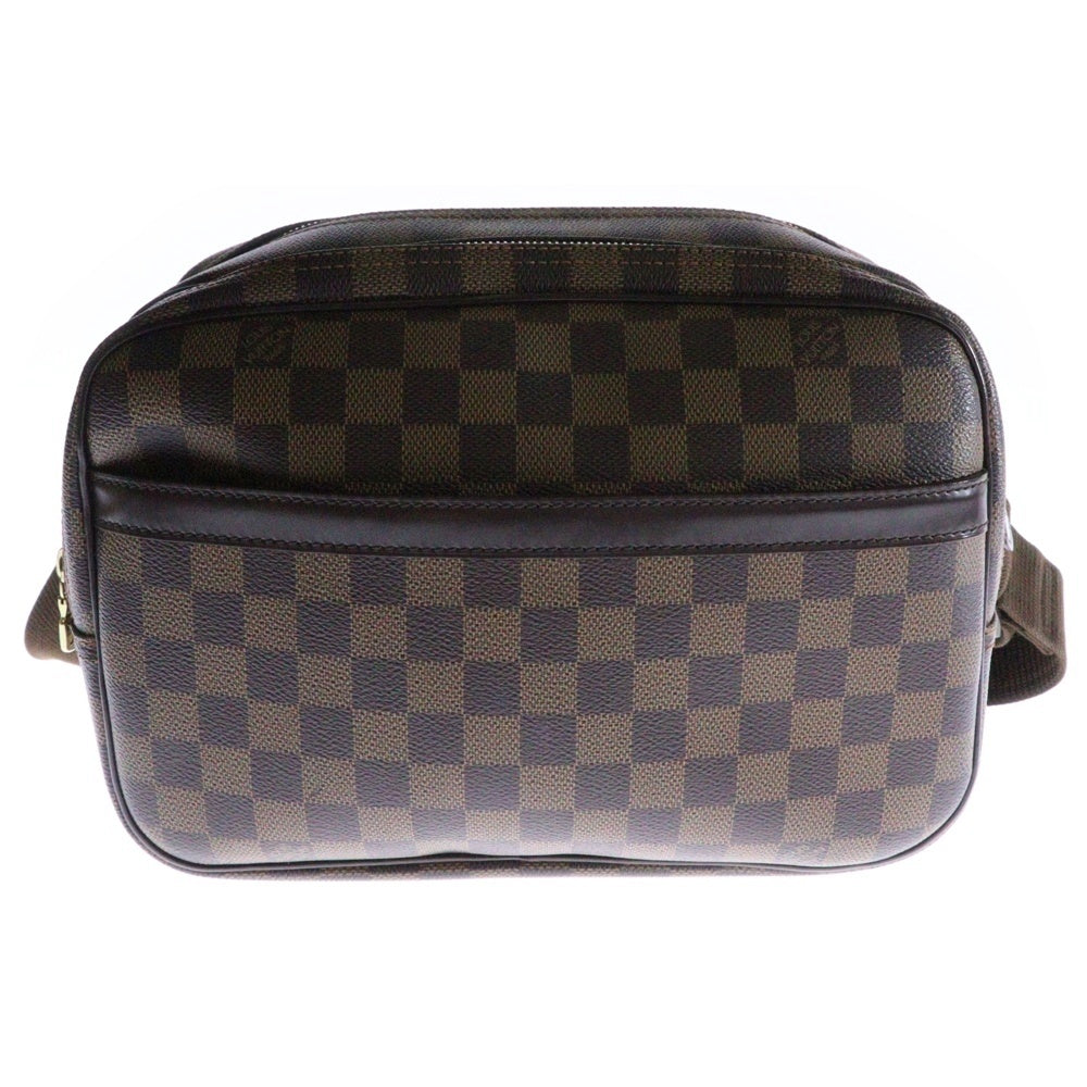 LOUIS VUITTON(ルイヴィトン) ダミエ リポーターPM レザーショルダーバッグ ブラウン N45253