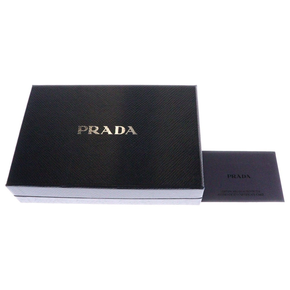 PRADA(プラダ) サフィアーノ 二つ折り財布 コンパクトウォレット コインケース ネイビー ゴールド金具 レザー 1ML225