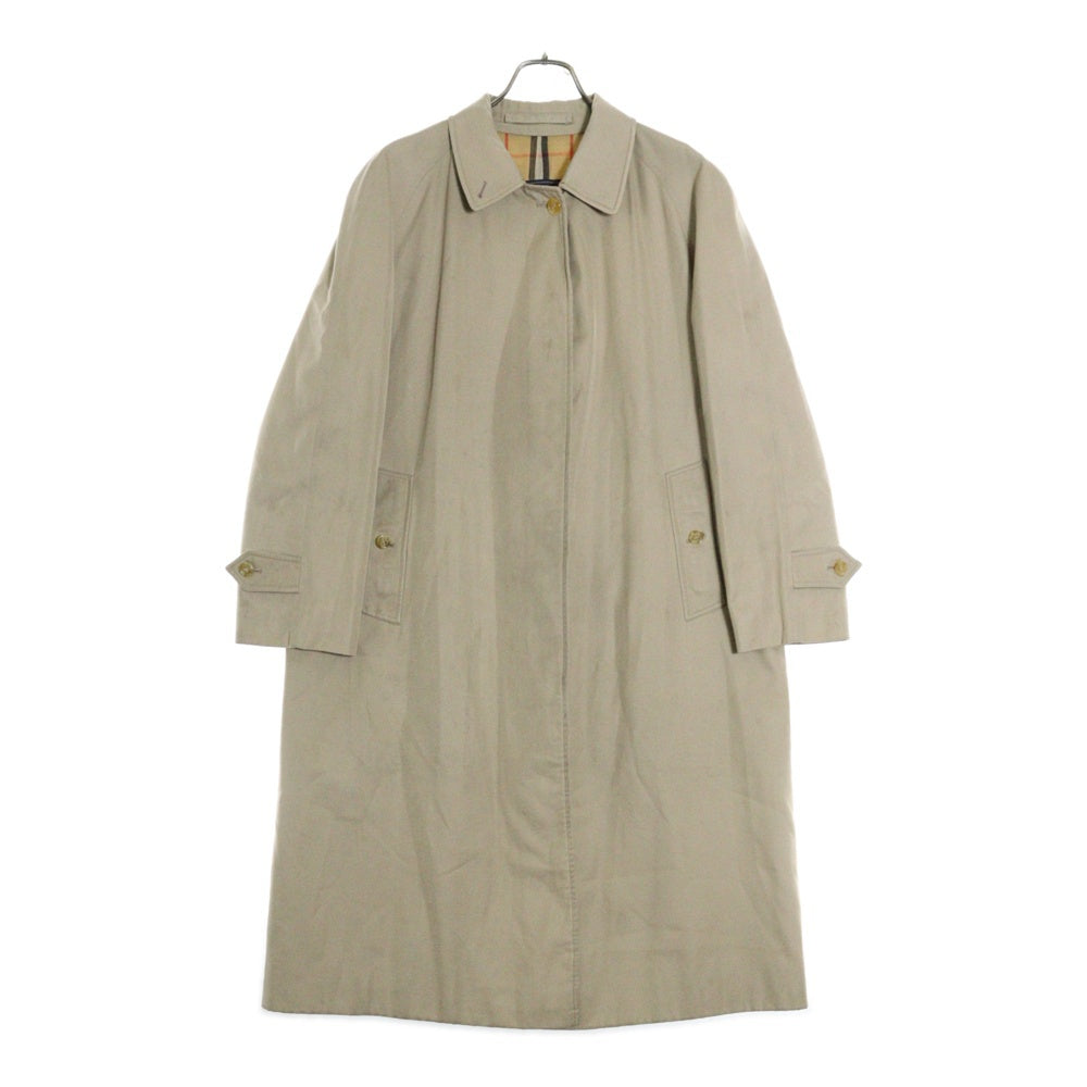 BURBERRY(バーバリー) 裏地ノバチェック総柄 ラグランスリーブ ステンカラーロングコート ベージュ レディース