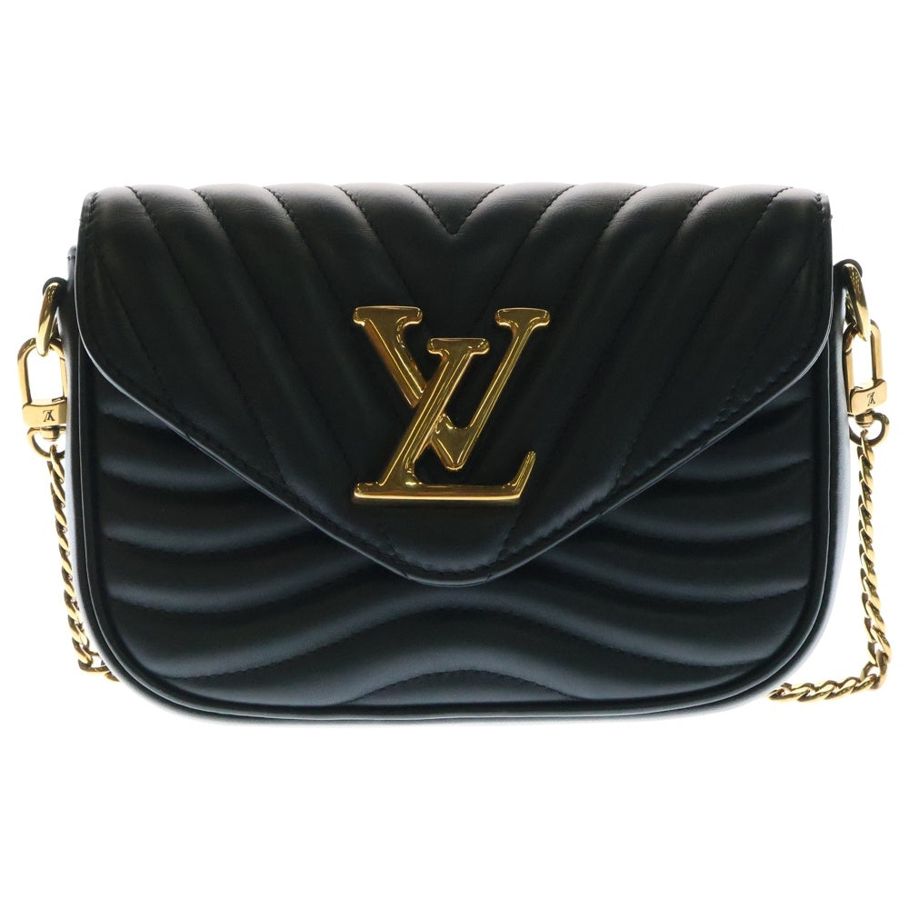 LOUIS VUITTON(ルイヴィトン) LV ニューウェーブ ミュルティポシェット ノワール 2WAY レザーショルダーバッグ チェーンハンドバッグ ブラック レディース M56461