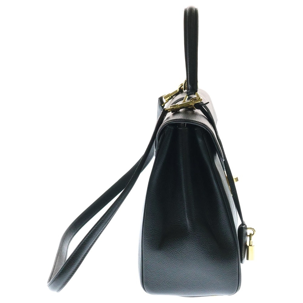 CELINE(セリーヌ) クラシック16 セーズ ミディアム 2WAY レザーハンドバッグ ショルダーバッグ ブラック レディース