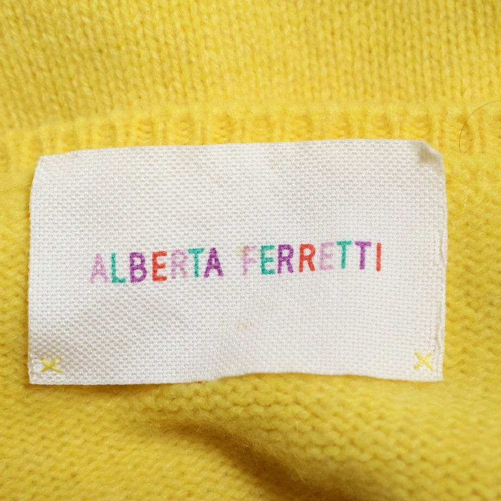 ALBERTA FERRETTI(アルベルタ フェレッティ) ALBERTA FERRETTI アルベルタ フェレッティ THURSDAY サーズデイ ジャガード クルーネック 長袖 ニット セーター イエロー レディース
