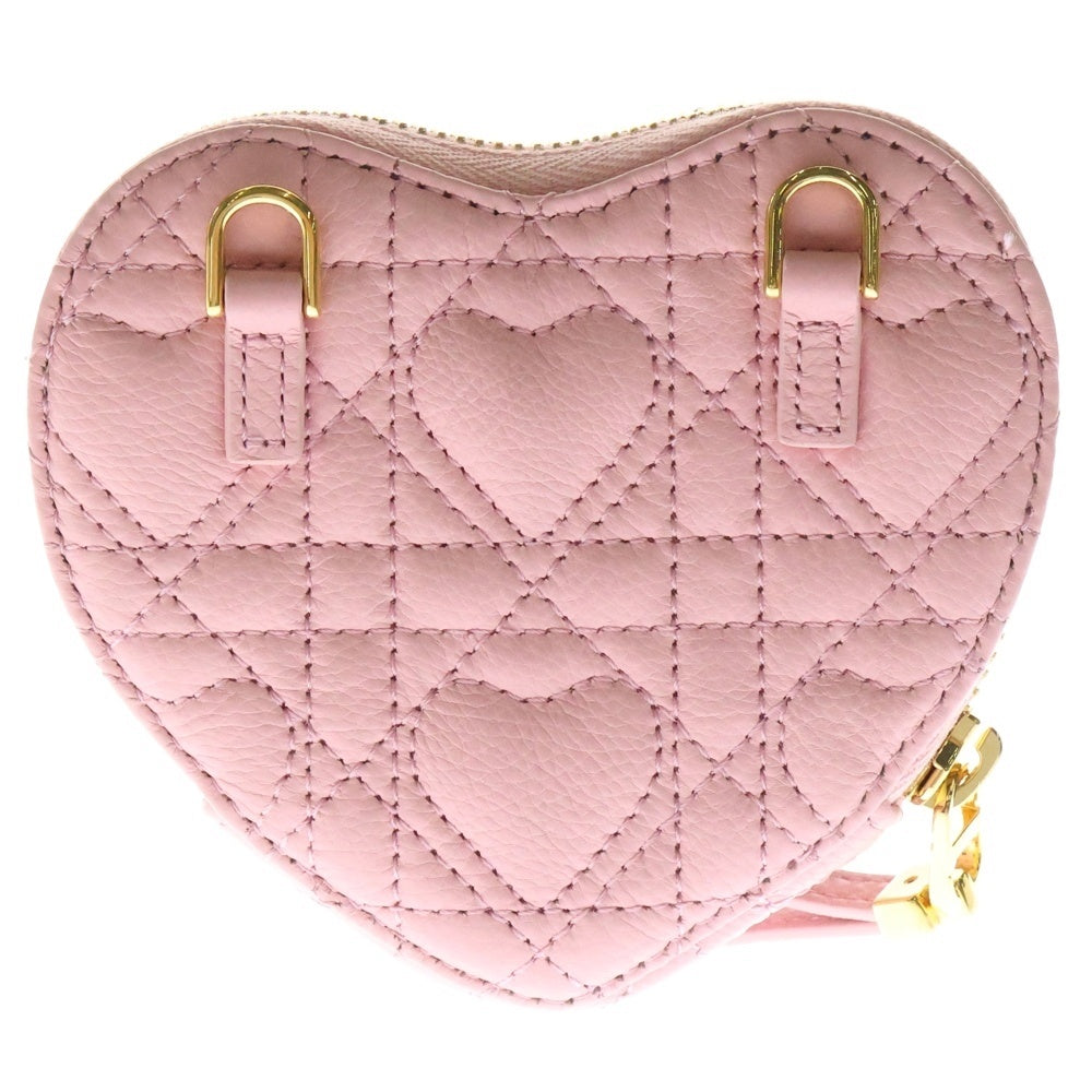 Christian Dior(クリスチャンディオール) Dior Caro カロ ハートポーチ ショルダーバッグ ピンク カーフスキン ゴールド金具 S5097UNID