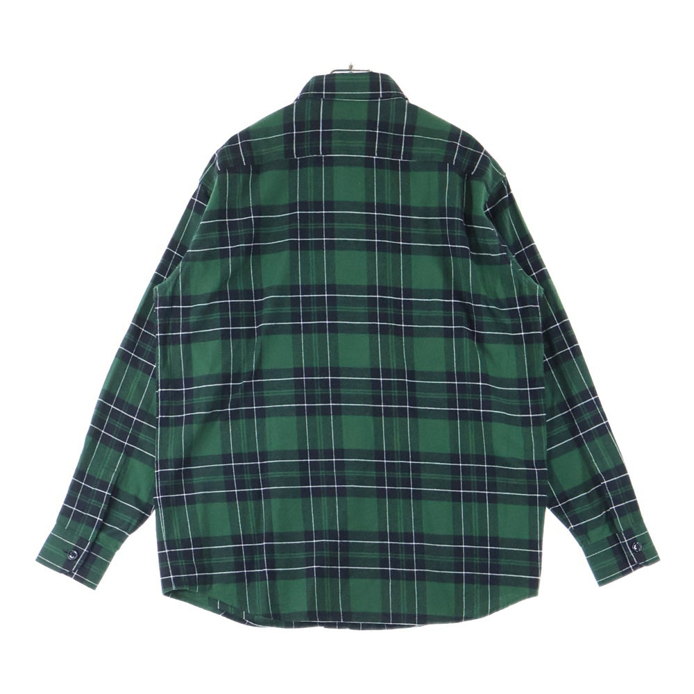 CELINE(セリーヌ) チェック総柄 フランネル コットン オーバーサイズ ロングスリーブ 長袖 シャツ グリーン 2C582178R