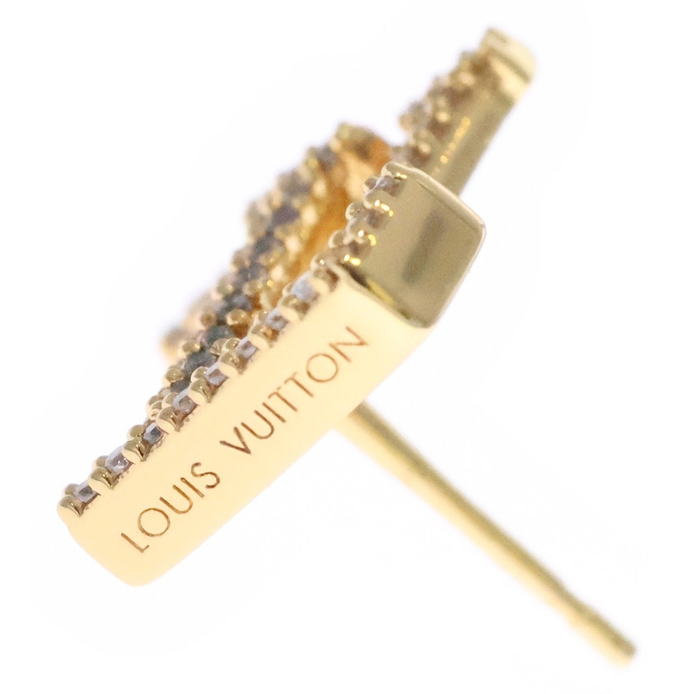 LOUIS VUITTON(ルイヴィトン) LVアイコニック ストラス ロゴ ラインストーン スタッドピアス ゴールド M00609