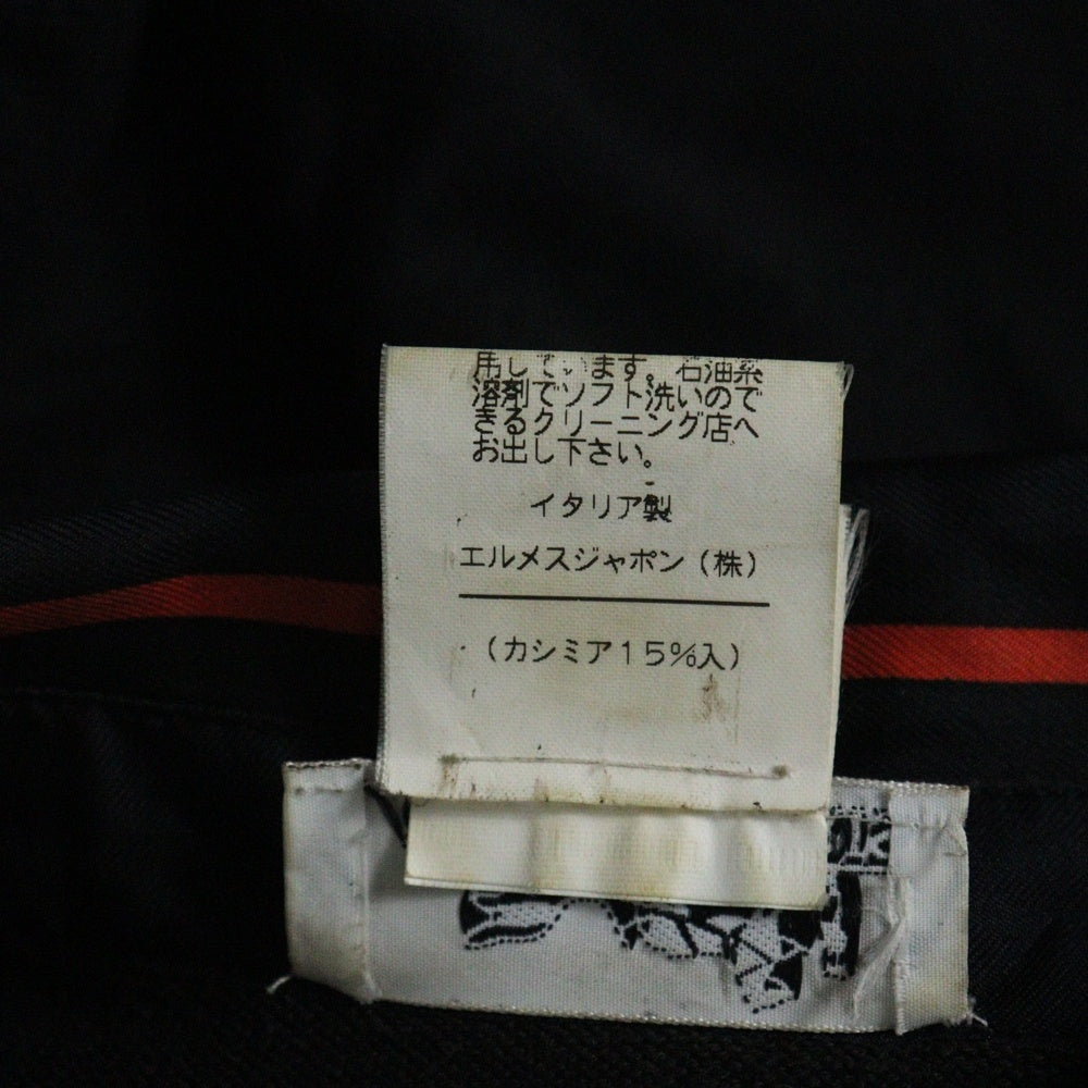 HERMES(エルメス) オールドエルメス シルク切替半袖シャツ スカーフ柄 ブラック
