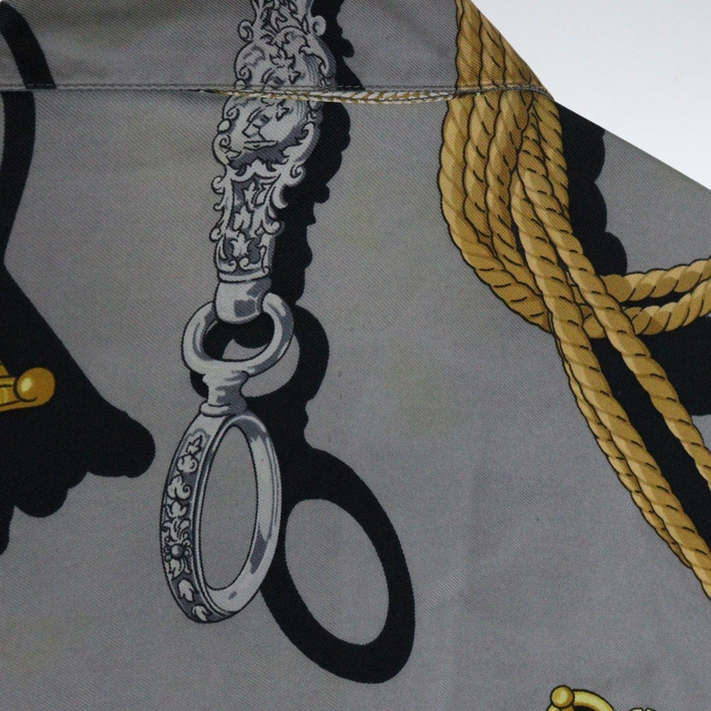 HERMES(エルメス) スカーフパターン シルク長袖シャツ グレー