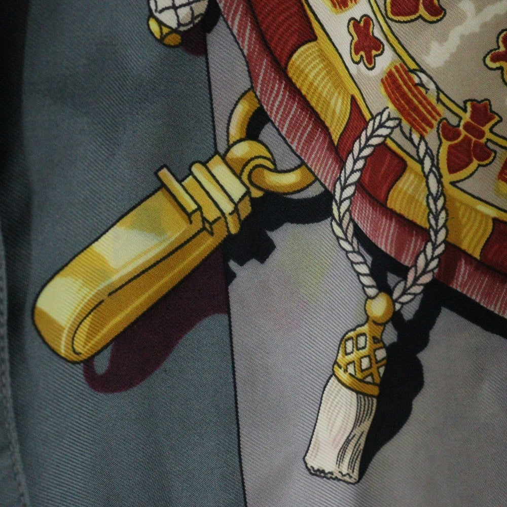 HERMES(エルメス) スカーフパターン シルク長袖シャツ グレー