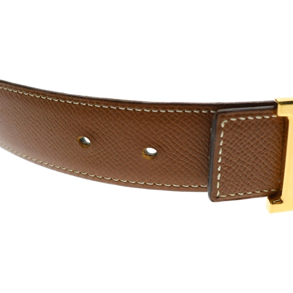HERMES(エルメス) コンスタンスベルト Hバックル リバーシブル ボックスカーフ GD金具 ブラック/ブラウン 〇V刻印