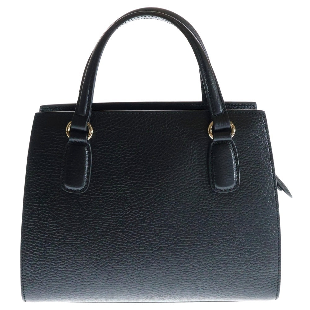 GUCCI(グッチ) インターロッキングG ソーホー レザー 2WAY ハンド ショルダーバッグ シルバー金具 ブラック 607722