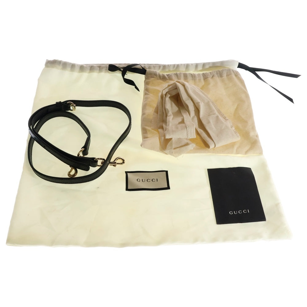 GUCCI(グッチ) インターロッキングG ソーホー レザー 2WAY ハンド ショルダーバッグ シルバー金具 ブラック 607722