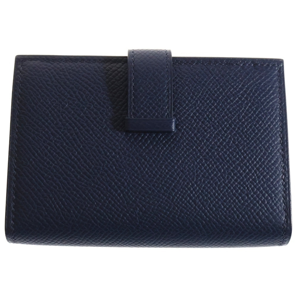 HERMES(エルメス) ベアン ミニ ブルーインディゴ エプソン カードケース ウォレット コインケース 財布 ゴールド金具 レザー W刻印