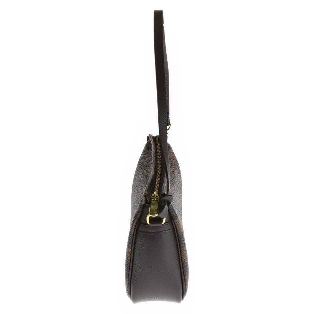 LOUIS VUITTON(ルイヴィトン) ダミエ トゥルースメイクアップ ミニハンドバッグ ミニバッグ ポーチ ブラウン レザー×PVC ゴールド金具 N51982