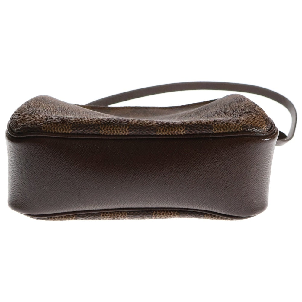 LOUIS VUITTON(ルイヴィトン) ダミエ トゥルースメイクアップ ミニハンドバッグ ミニバッグ ポーチ ブラウン レザー×PVC ゴールド金具 N51982