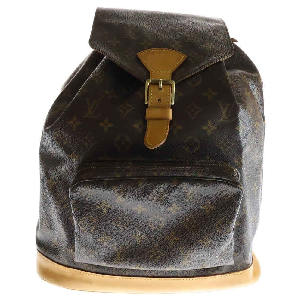 LOUIS VUITTON(ルイヴィトン) モンスリGM モノグラム レザー リュックサック バックパック ゴールド金具 ブラウン M51135