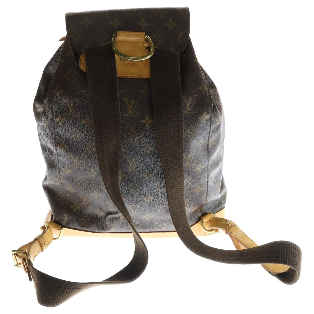 LOUIS VUITTON(ルイヴィトン) モンスリGM モノグラム レザー リュックサック バックパック ゴールド金具 ブラウン M51135