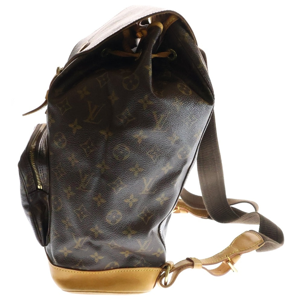 LOUIS VUITTON(ルイヴィトン) モンスリGM モノグラム レザー リュックサック バックパック ゴールド金具 ブラウン M51135