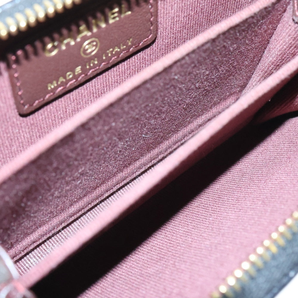 CHANEL(シャネル) タイムレス クラシック ジップコインケース コンパクトウォレット 財布 ブラック ゴールド金具 ラムスキン