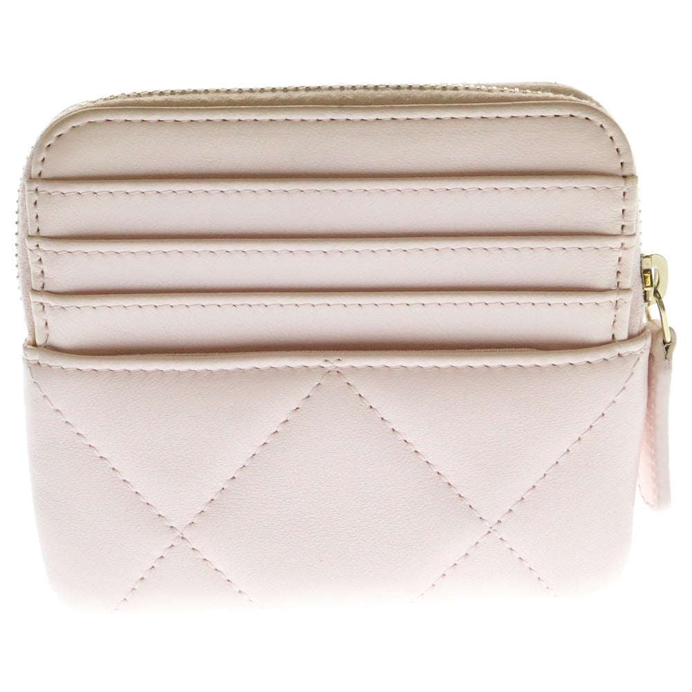 CHANEL(シャネル) 19 ジップ コインパース フラグメントケース カードケース 小物入れ ゴールド金具 ライトピンク ラムスキン