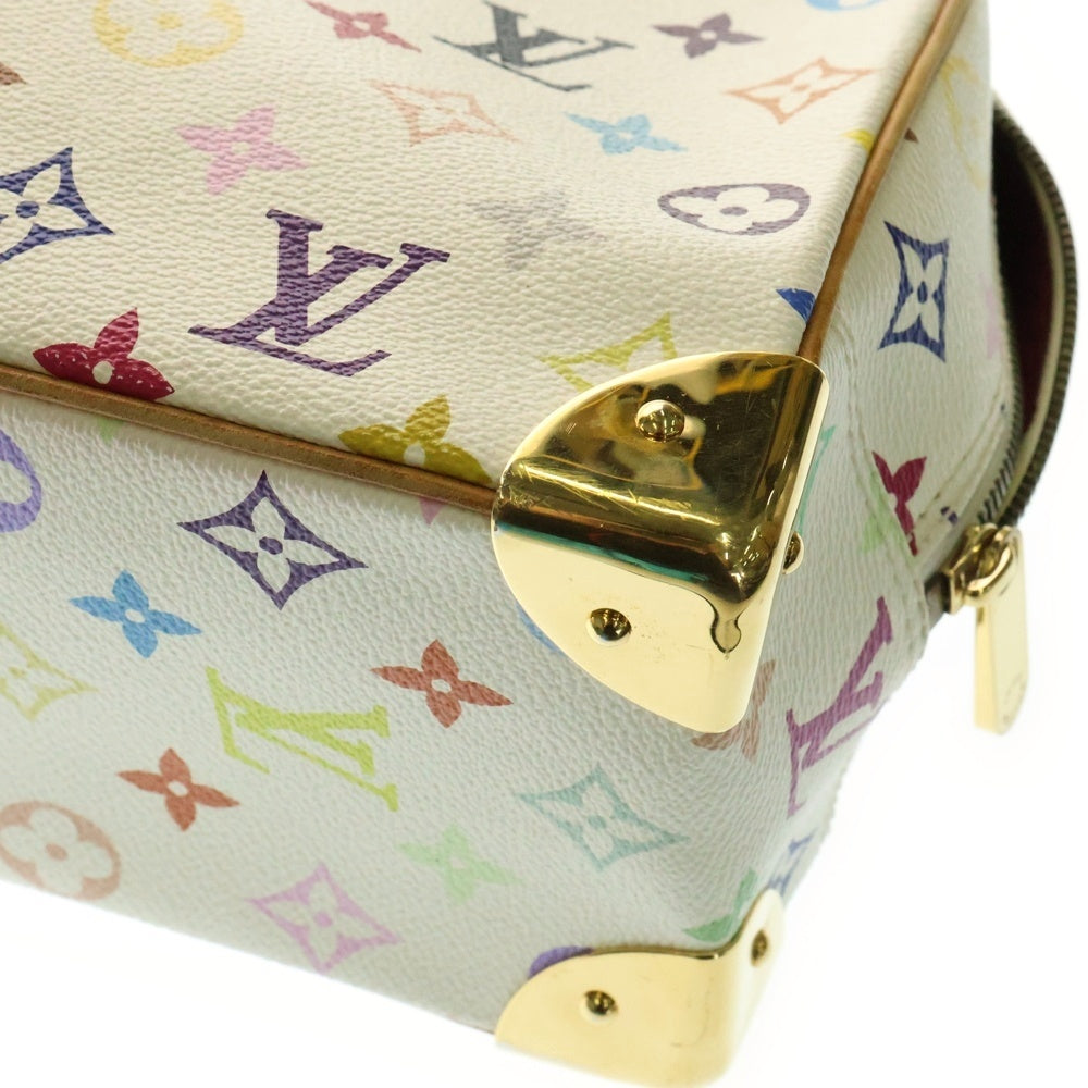 LOUIS VUITTON(ルイヴィトン) トゥルービル モノグラムマルチカラー ブロン PVC レザー ハンドバッグ ゴールド金具 ホワイト/ブラウン M92663