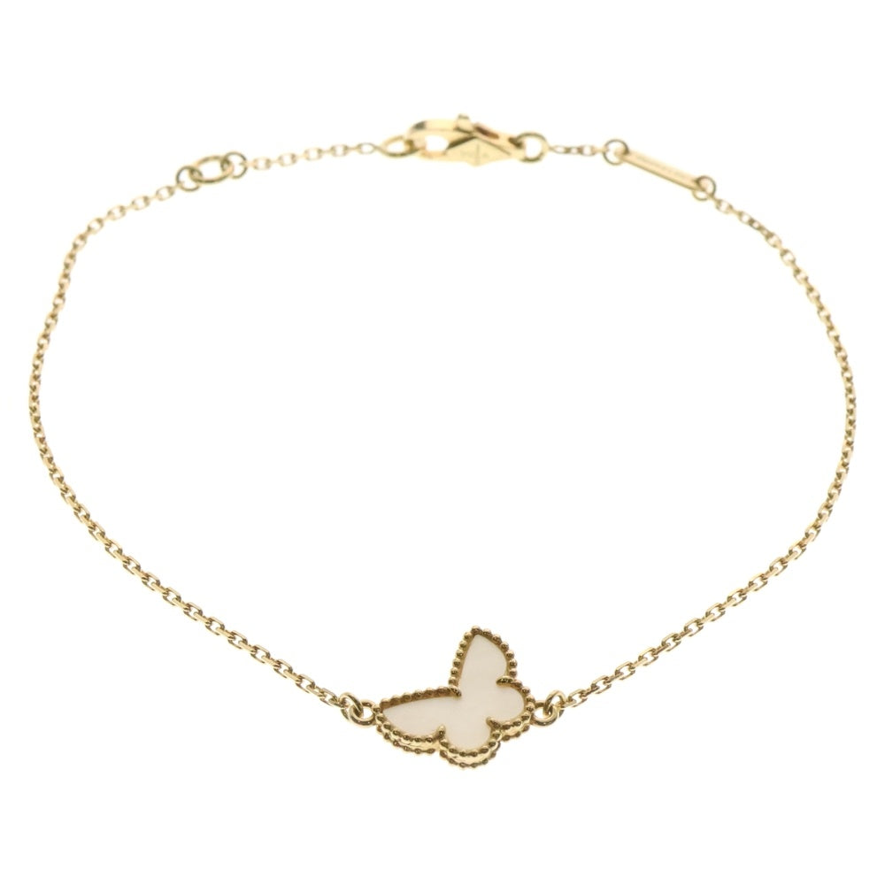Van Cleef & Arpels(ヴァンクリーフアンドアーペル) スイートアルハンブラ パピヨン マザーオブパール チェーンブレスレット Au750YG イエローゴールド レディース VCARF69000