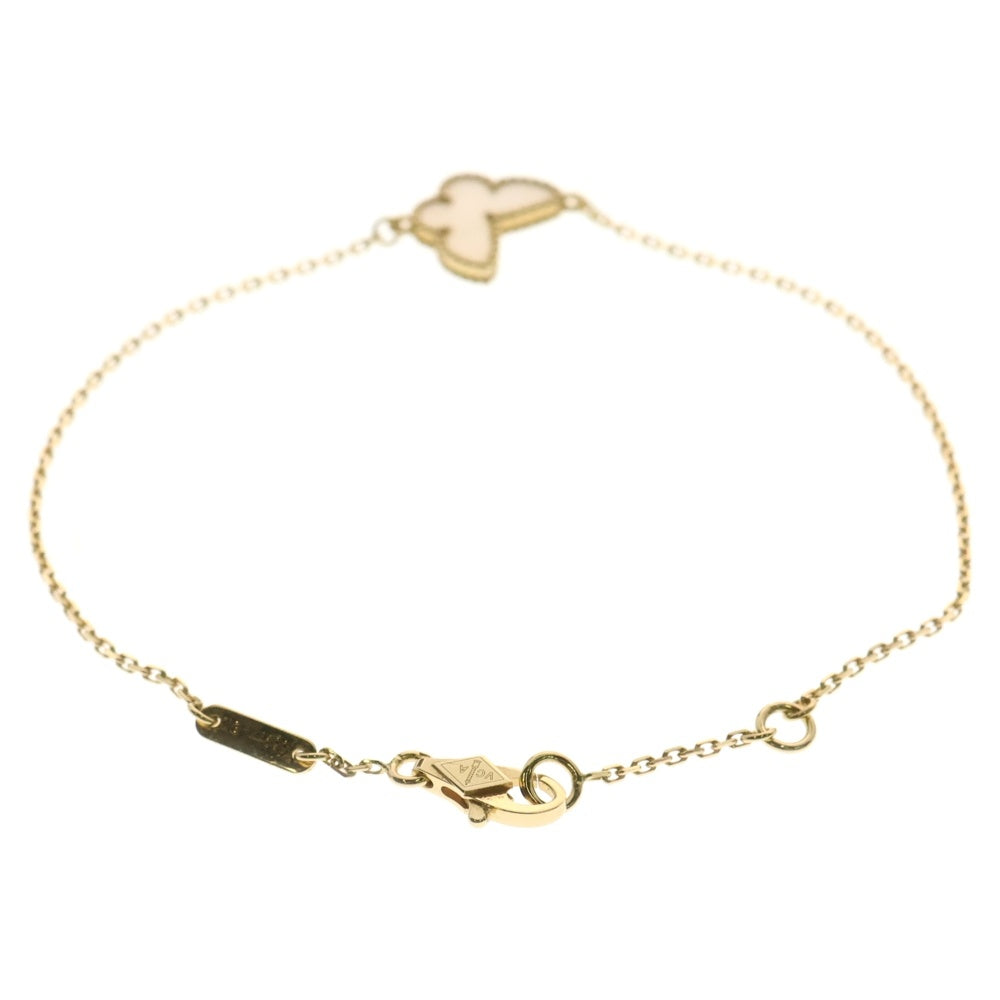 Van Cleef & Arpels(ヴァンクリーフアンドアーペル) スイートアルハンブラ パピヨン マザーオブパール チェーンブレスレット Au750YG イエローゴールド レディース VCARF69000