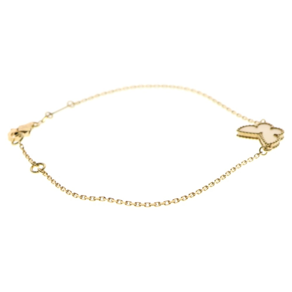 Van Cleef & Arpels(ヴァンクリーフアンドアーペル) スイートアルハンブラ パピヨン マザーオブパール チェーンブレスレット Au750YG イエローゴールド レディース VCARF69000