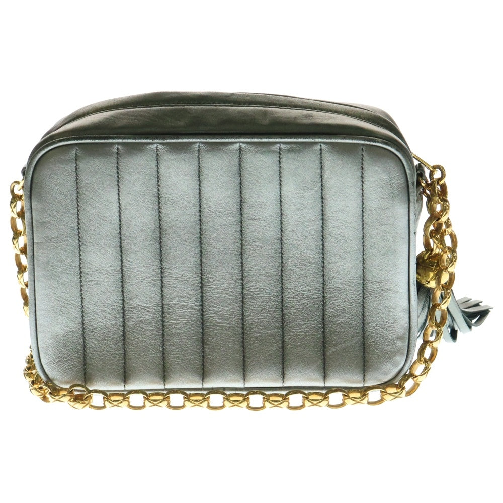 CHANEL(シャネル) マドモアゼル チェーンショルダーバッグ ミニバッグ シルバー ラムスキン ゴールド金具