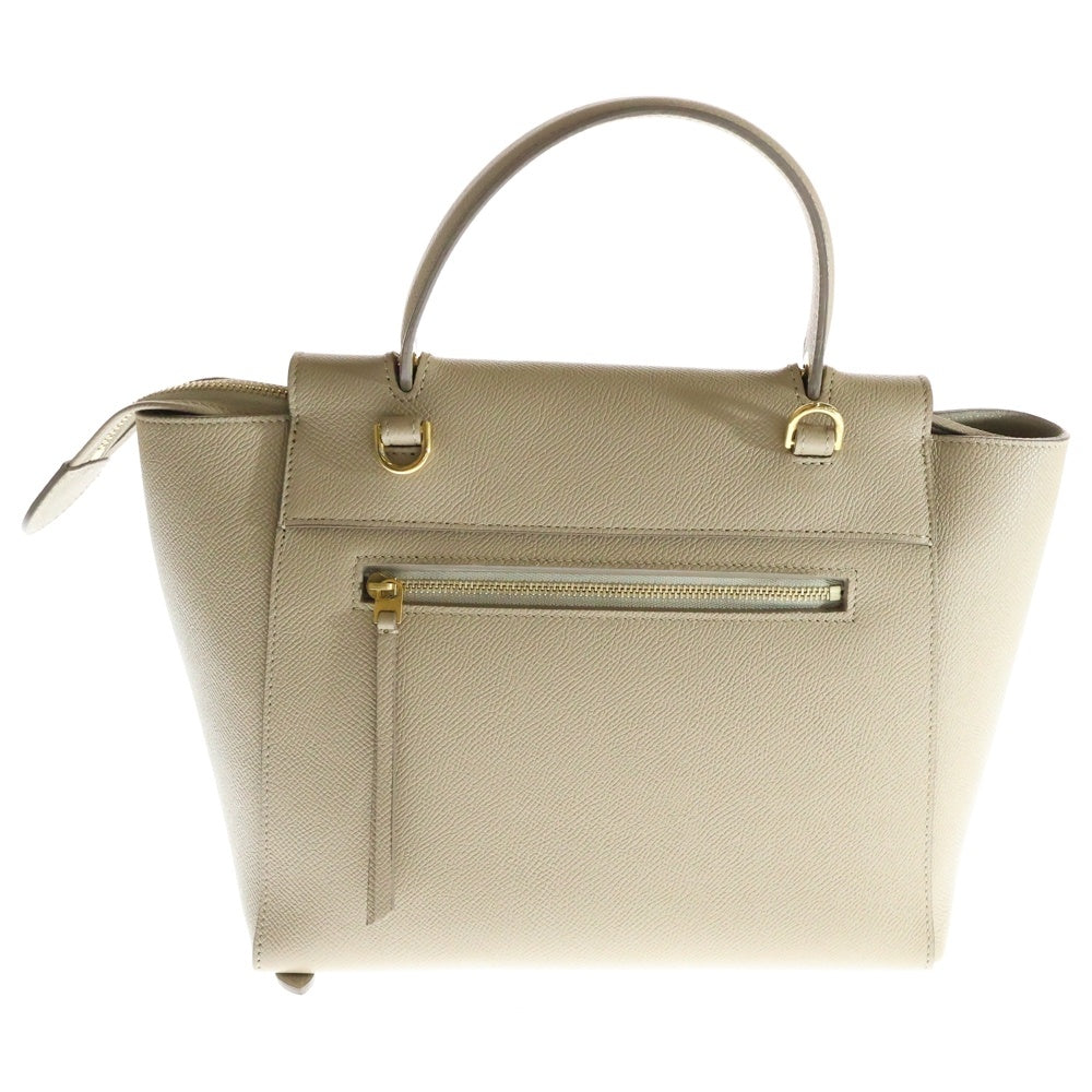 CELINE(セリーヌ) ベルトバッグ マイクロ レザー 2WAY ハンド ショルダーバッグ ゴールド金具 ベージュ