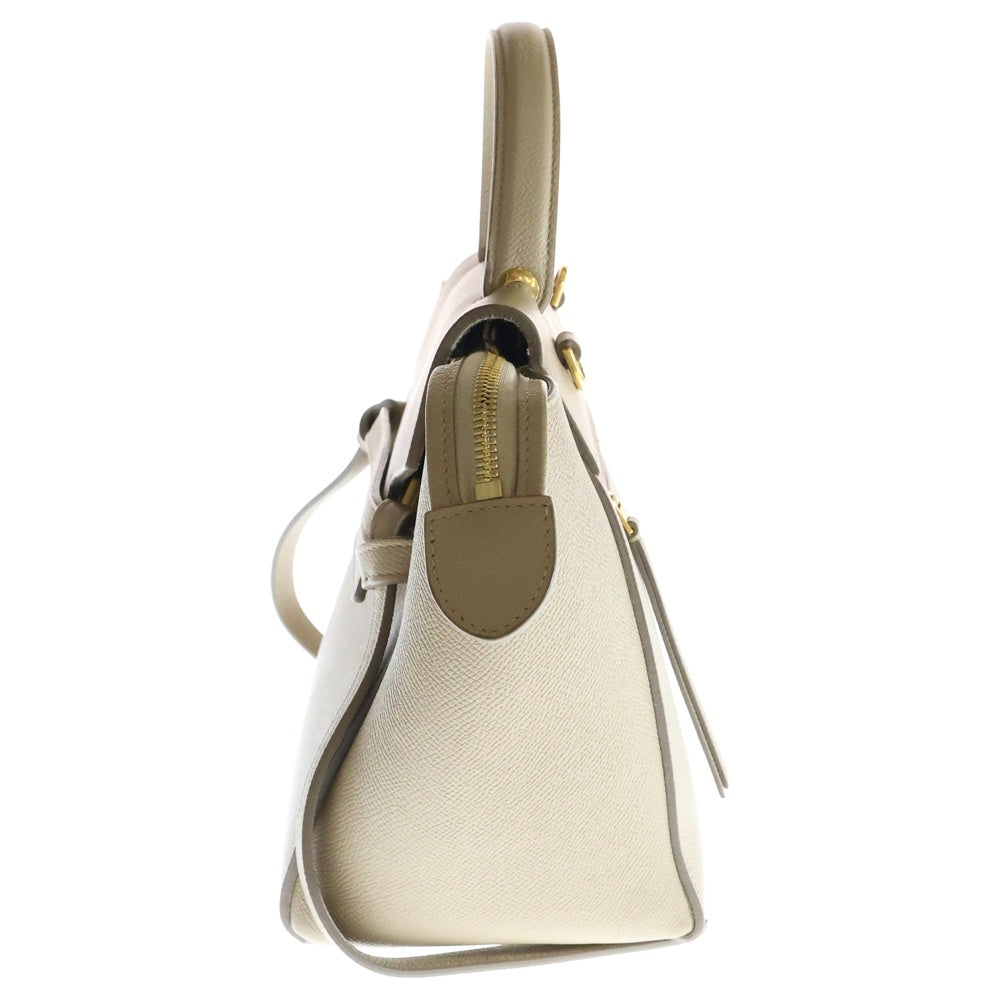 CELINE(セリーヌ) ベルトバッグ マイクロ レザー 2WAY ハンド ショルダーバッグ ゴールド金具 ベージュ