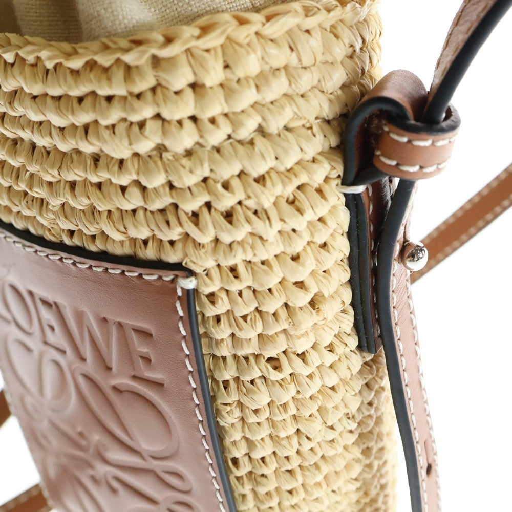 ロエベloewe シリンダーポケットラフィアショルダーバッグ LOEWE(ロエベ) シリンダーポケット ショルダーバッグ ベージュ