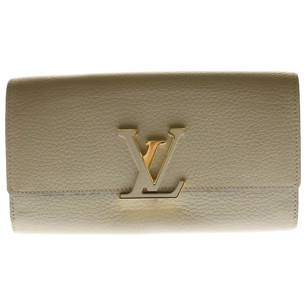 LOUIS VUITTON(ルイヴィトン) ポルトフォイユ カプシーヌ ロングウォレット 長財布 カードケース ベージュ ゴールド金具 レザー M61249