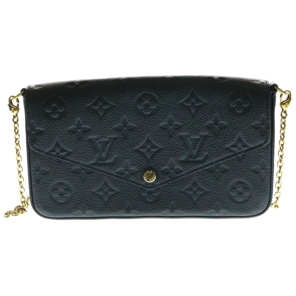 LOUIS VUITTON(ルイヴィトン) ポシェット フェリシー モノグラムアンプラント エンボスレザー チェーンショルダーバッグ ゴールド金具 ブラック M82477