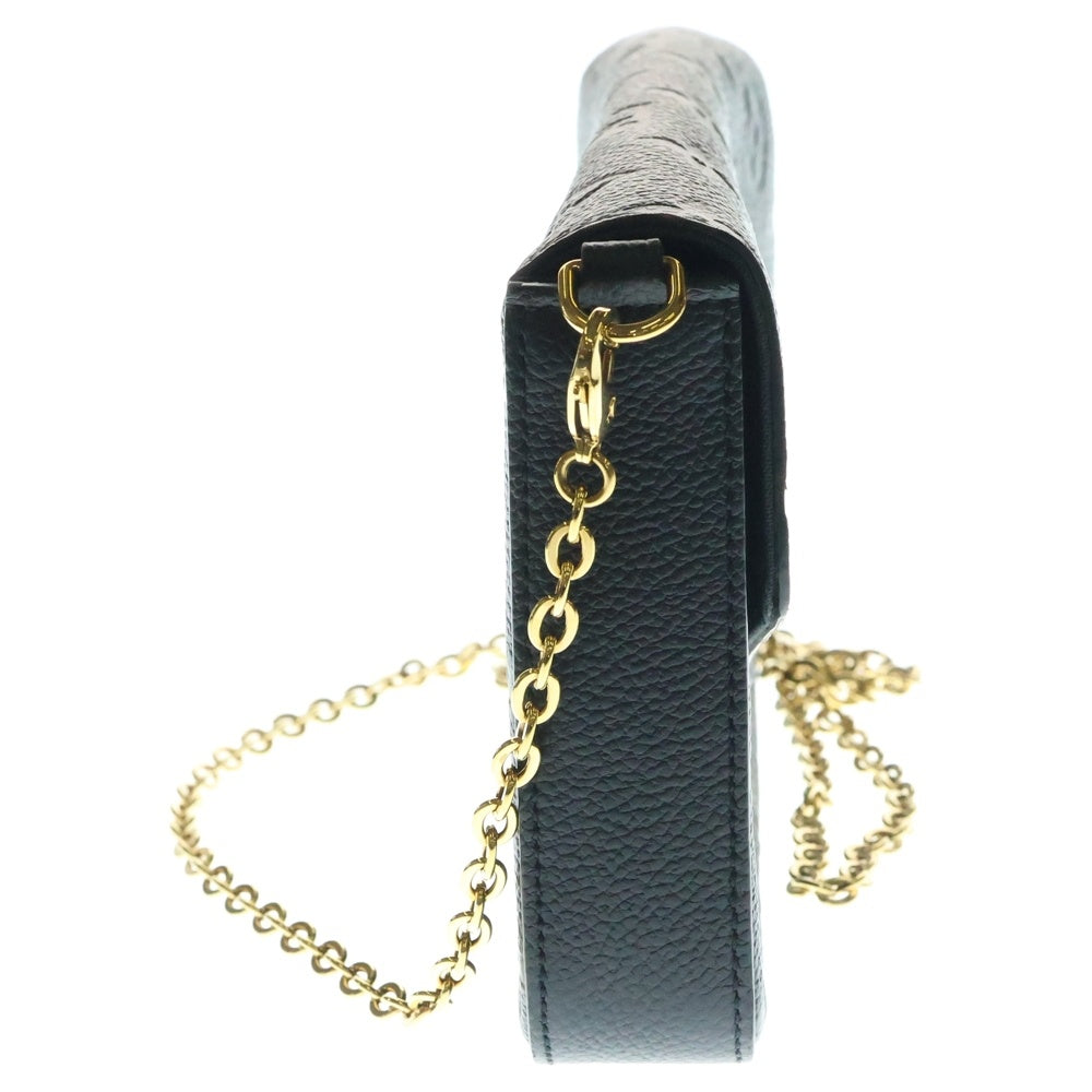 LOUIS VUITTON(ルイヴィトン) ポシェット フェリシー モノグラムアンプラント エンボスレザー チェーンショルダーバッグ ゴールド金具 ブラック M82477