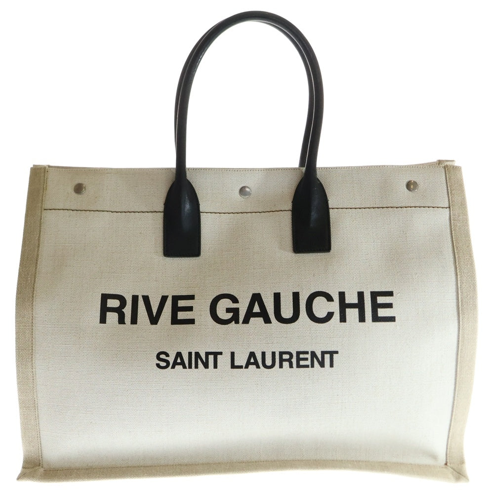 SAINT LAURENT PARIS(サンローランパリ) リヴゴーシュ トートバッグ ラージ リネン×レザー ベージュ 509415
