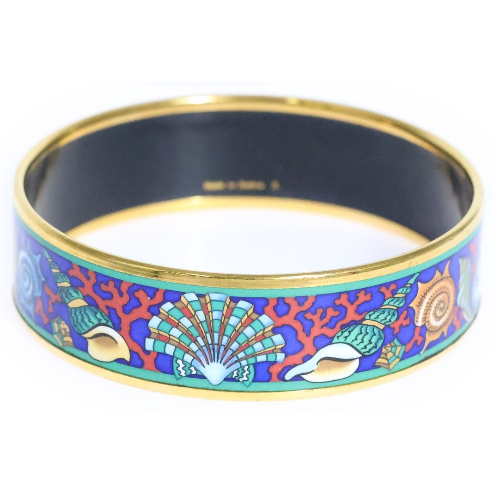 HERMES エマイユ バングル ネイビー シルバー アクセサリー ブレスレット HERMES エマイユ バングル ネイビー シルバー アクセサリー