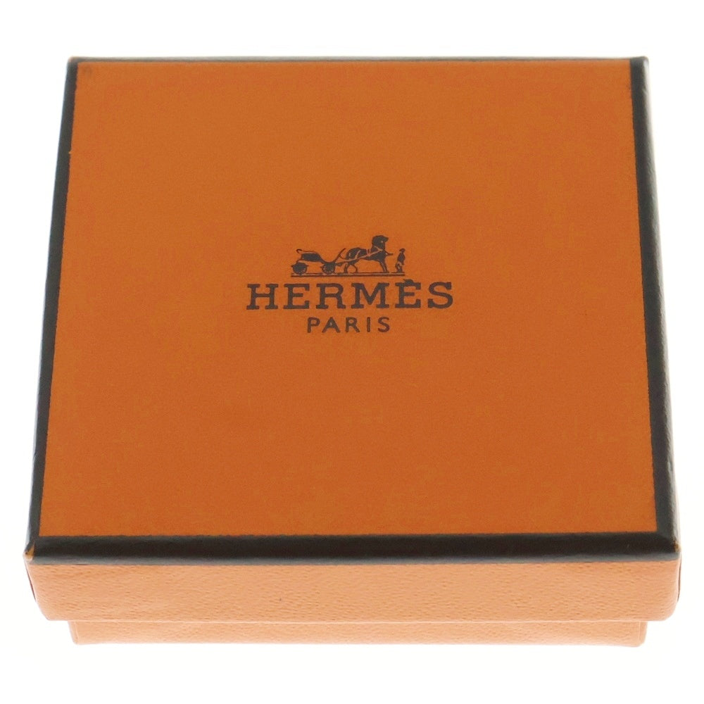 HERMES(エルメス) アイリーン Hロゴプレート ピアス シルバー/ボルドー