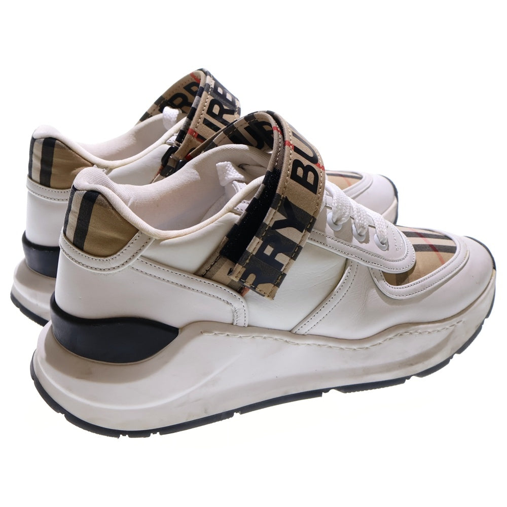 BURBERRY(バーバリー) ロゴプリント ノバチェック柄切り替え レザー