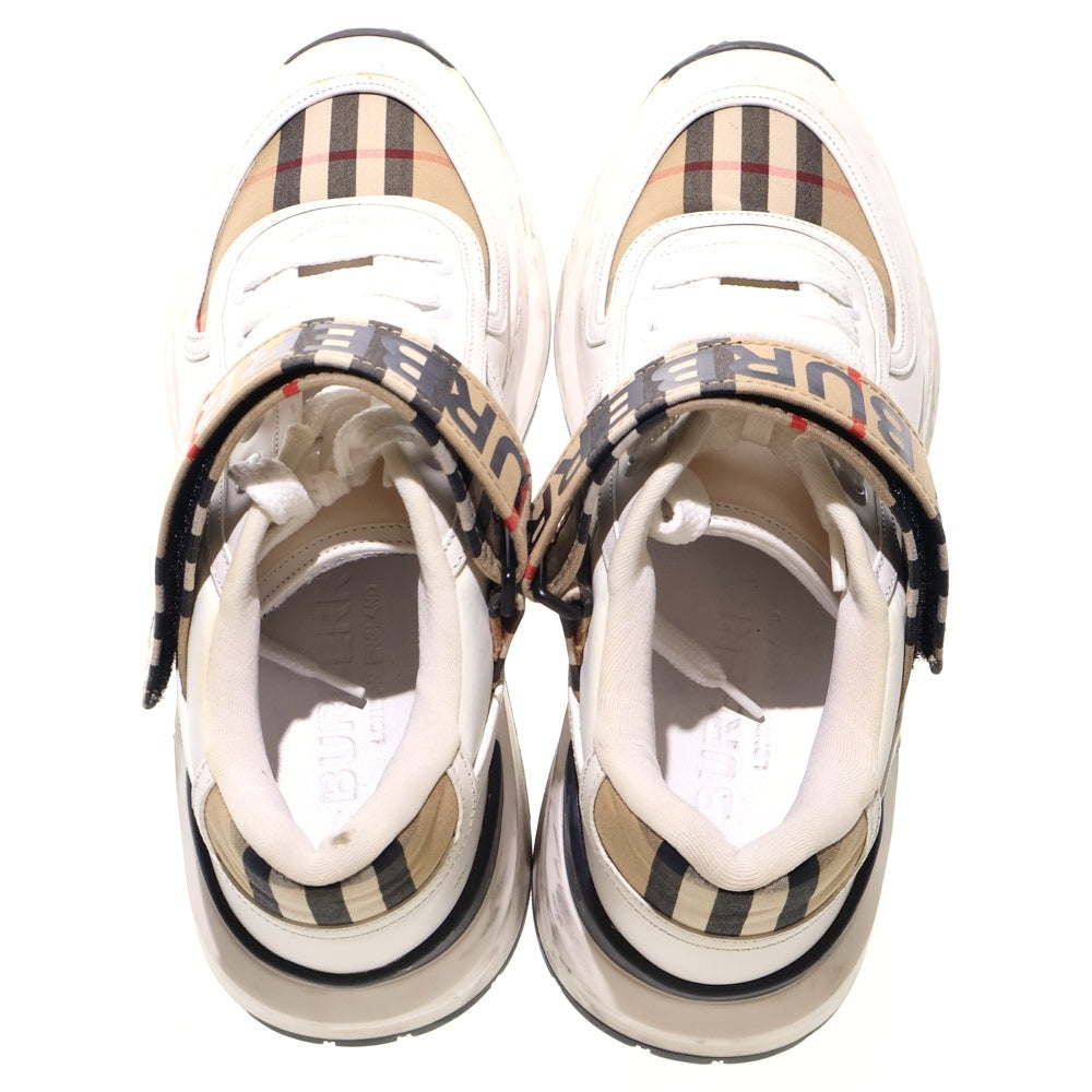 BURBERRY(バーバリー) ロゴプリント ノバチェック柄切り替え レザー