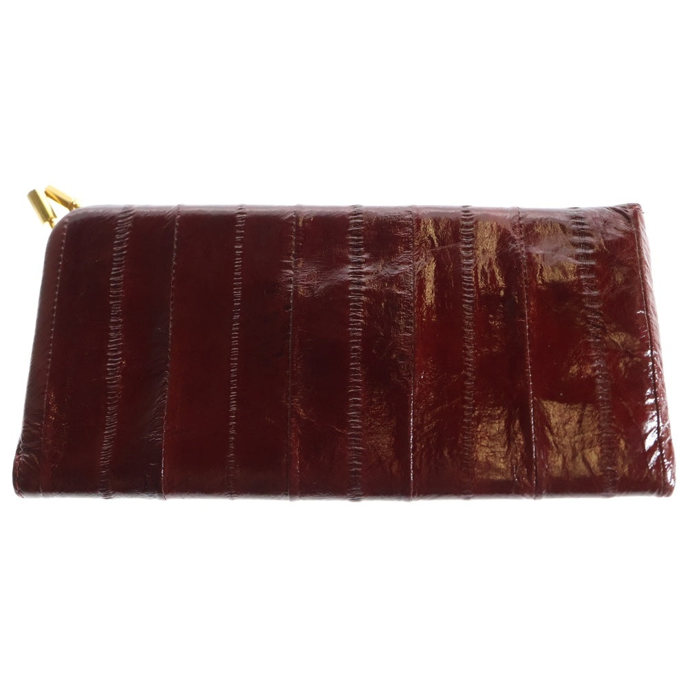 THE ROW(ザロウ) 留め具付きサングラスケース メガネケース 収納 レッド バーガンディ ウナギ革 ゴールド金具