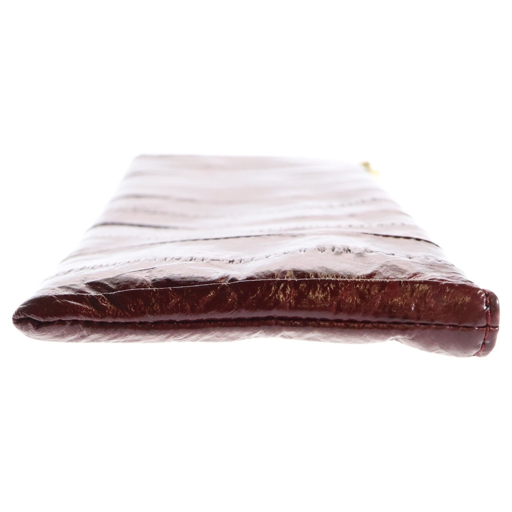 THE ROW(ザロウ) 留め具付きサングラスケース メガネケース 収納 レッド バーガンディ ウナギ革 ゴールド金具