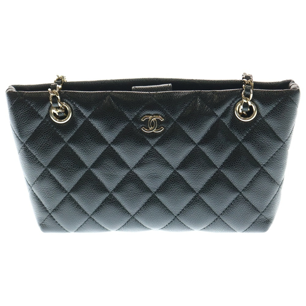 CHANEL(シャネル) ココマーク マトラッセ タイムレスクラシックライン キャビアスキン チェーンクラッチ レザーショルダーバッグ ブラック レディース AP4423