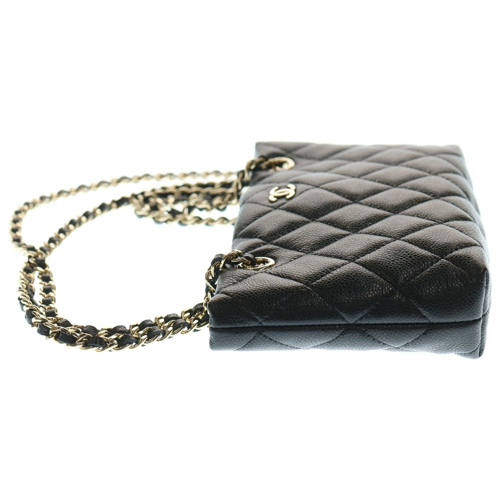 CHANEL(シャネル) ココマーク マトラッセ タイムレスクラシックライン キャビアスキン チェーンクラッチ レザーショルダーバッグ ブラック レディース AP4423