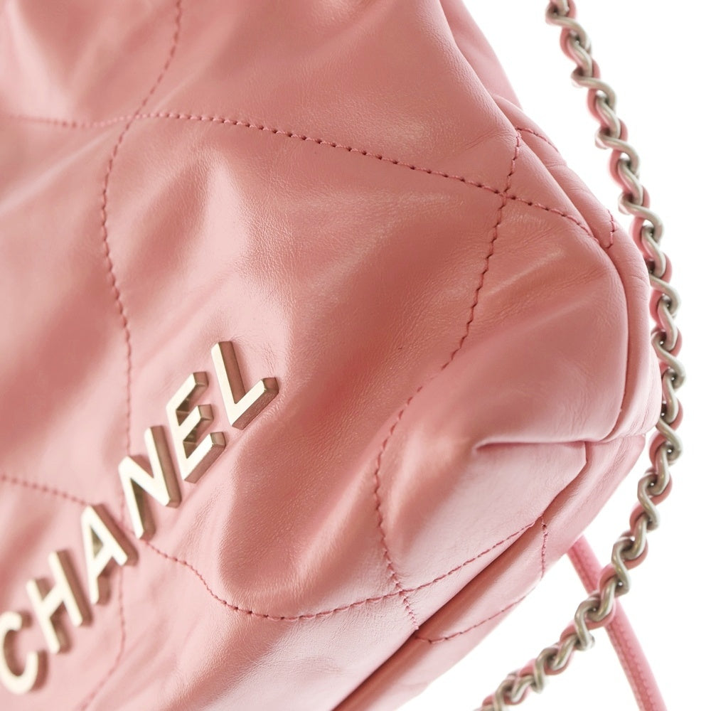 CHANEL(シャネル) シャネル22 ミニ ココマーク キャビアスキン 2WAY チェーンショルダーバック レザーハンドバッグ ピンク レディース AS3980