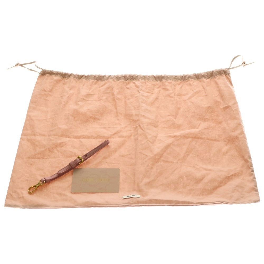 miumiu(ミュウミュウ) 巾着ポーチ ハンドバッグ ミニバッグ 花柄 フラワーモチーフ ピンク ナイロン