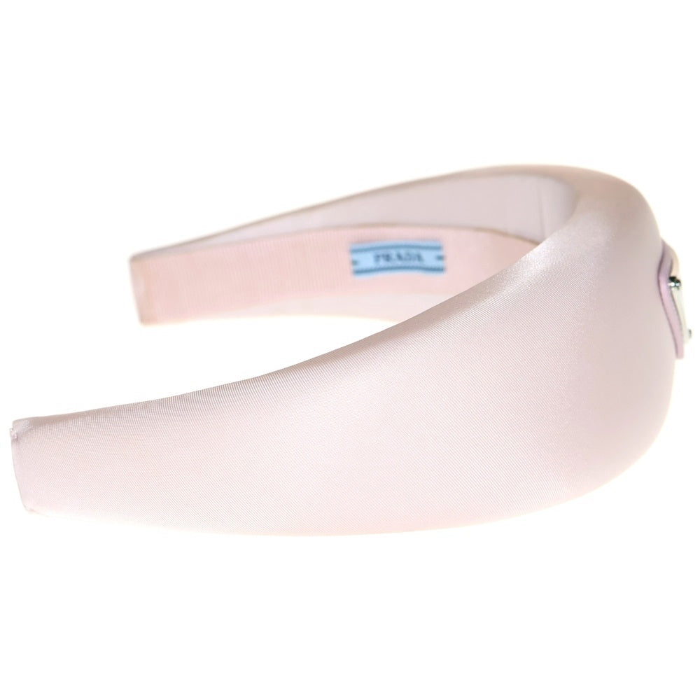 PRADA(プラダ) カチューシャ トライアングルロゴ ピンク ナイロン ヘアアクセサリー 1IH016