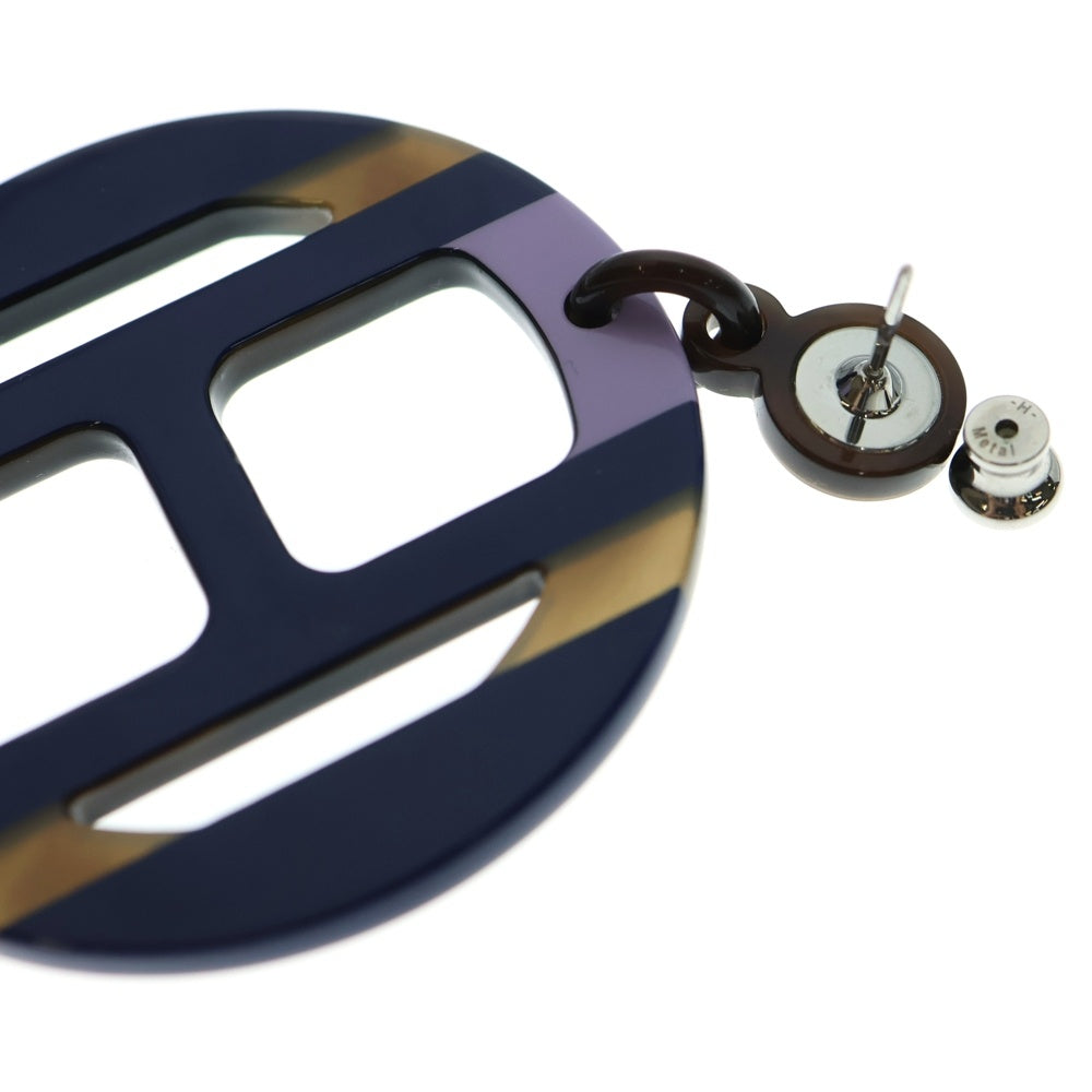 HERMES(エルメス) Hエキップ ピアス バッファローホーン リラ メタル