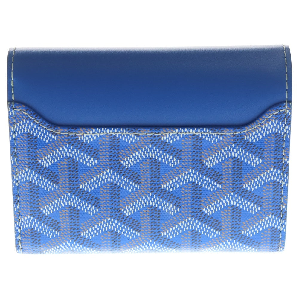 GOYARD(ゴヤール) サン ガブリエル 3つ折り財布 コンパクトウォレット コインケース ブルー レザー シルバー金具